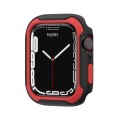 Detachable Two-color Watch Case For Apple Watch Series 9 / 8 / 7 45mm / 6&SE&5&4 44mm(Black Red)