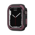 Detachable Two-color Watch Case For Apple Watch Series 9 / 8 / 7 45mm / 6&SE&5&4 44mm(Black Wine Red