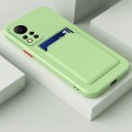 For Infinix Note 11 Pro Skin Feel Card Contrast Color Button TPU Phone Case(Matcha Green)