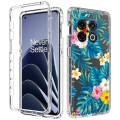 For OnePlus 10 Pro PC+TPU Transparent Painted Phone Case(Banana Leaf)