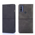 For Motorola G Pure Cow Texture Magnetic Horizontal Flip Leather Phone Case(Black)