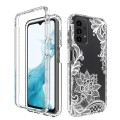 For Samsung Galaxy A23 4G PC+TPU Transparent Painted Phone Case(White Flower)