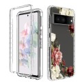 For Google Pixel 7 PC+TPU Transparent Painted Phone Case(Rose)