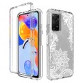 For Xiaomi Redmi Note 11 Pro PC+TPU Transparent Painted Phone Case(White Flower)