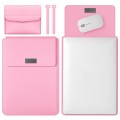 4 in 1 Lightweight and Portable Leather Computer Bag, Size:11/12 inches(Pink)