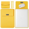4 in 1 Lightweight and Portable Leather Computer Bag, Size:15.4/15.6/16.1 inches(Yellow)