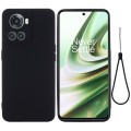 For OnePlus ACE / 10R Solid Color Liquid Silicone Full Coverage Phone Case(Black)