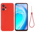 For OnePlus Nord CE 2 Lite 5G Solid Color Liquid Silicone Full Coverage Phone Case(Red)