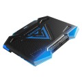 5 Fan 2 USB Lifting Folding Laptop Cooling Stand(Black Blue)