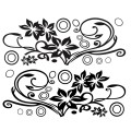 2 PCS/Set D-75 Flower Vine Pattern Car Modified Decorative Sticker(Black)