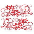 2 PCS/Set D-75 Flower Vine Pattern Car Modified Decorative Sticker(Red)