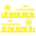 2 PCS/Set D-84 Old Soldiers Pattern Car Modified Decorative Sticker(Yellow)