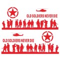 2 PCS/Set D-84 Old Soldiers Pattern Car Modified Decorative Sticker(Red)