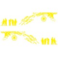 2 PCS/Set D-123 Soldiers Pattern Car Modified Decorative Sticker(Yellow)