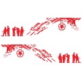 2 PCS/Set D-123 Soldiers Pattern Car Modified Decorative Sticker(Red)