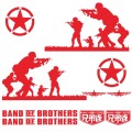 2 PCS/Set D-135 Band of Brothers Pattern Car Modified Decorative Sticker(Red)