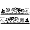 2 PCS/Set D-180 Wolf Totem Pattern Car Modified Decorative Sticker(Black)