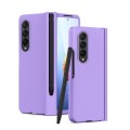 For Samsung Galaxy Z Fold4 Macaron Hinge Phone Case with Stylus Pen Fold Edition & Protective Film(P