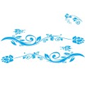 2 PCS/Set D-251 Butterfly Love Flowers Pattern Car Modified Decorative Sticker(Blue)