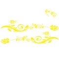 2 PCS/Set D-251 Butterfly Love Flowers Pattern Car Modified Decorative Sticker(Yellow)