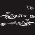 2 PCS/Set D-251 Butterfly Love Flowers Pattern Car Modified Decorative Sticker(White)