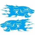 2 PCS/Set D-417 Lion Pattern Car Modified Decorative Sticker(Blue)