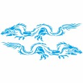 2 PCS/Set D-418 Dragon Totem Tribe Pattern Car Modified Decorative Sticker(Blue)