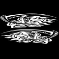 2 PCS/Set D-435 Grim Reaper Pattern Car Modified Decorative Sticker(White)