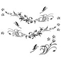 D-462 Butterfly Loves Flowers Pattern Car Modified Decorative Sticker(Black)