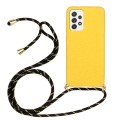 For Samsung Galaxy A53 Wheat Straw Material + TPU Protective Case with Lanyard(Yellow)