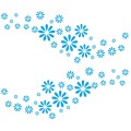 2 PCS/Set D-483 Flower Pattern Car Modified Decorative Sticker(Blue)