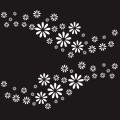 2 PCS/Set D-483 Flower Pattern Car Modified Decorative Sticker(White)