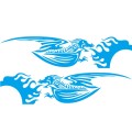 2 PCS/Set D-489 Fire-breathing Dragon Pattern Car Modified Decorative Sticker(Blue)