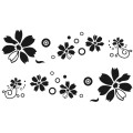 2 PCS/Set D-510 Flowers Pattern Car Modified Decorative Sticker(Black)