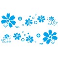 2 PCS/Set D-510 Flowers Pattern Car Modified Decorative Sticker(Blue)