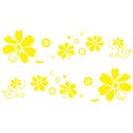 2 PCS/Set D-510 Flowers Pattern Car Modified Decorative Sticker(Yellow)