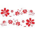 2 PCS/Set D-510 Flowers Pattern Car Modified Decorative Sticker(Red)