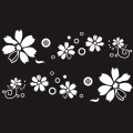 2 PCS/Set D-510 Flowers Pattern Car Modified Decorative Sticker(White)