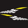 2 PCS/Set D-538 Checkered Totem Pattern Car Modified Decorative Sticker(White+Yellow)