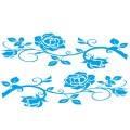 2 PCS/Set D-545 Rose Pattern Car Modified Decorative Sticker(Blue)