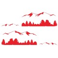 2 PCS/Set D-684 Mountain Totem Pattern Car Modified Decorative Sticker(Red)