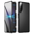 For Sony Xperia 1 IV HD Magnetic Metal Tempered Glass Phone Case(Black)