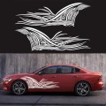 2 PCS/Set D-752 Lines Pattern Car Modified Decorative Sticker(White)