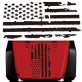 D-778 American Flag Pattern Car Modified Decorative Sticker(Black)