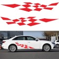 2 PCS/Set D-943 Checkered Flag Pattern Car Modified Decorative Sticker(Red)