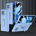 For vivo X Fold GKK Magnetic Hinge Flip Phone Case with Holder(Blue)