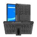 For Lenovo Tab M10 Plus 10.6 3rd Gen 2022 Tire Texture TPU+PC Shockproof Case with Holder(Black)