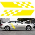 2 PCS/Set D-962 Checkered Flag Pattern Car Modified Decorative Sticker(Yellow)