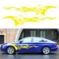 2 PCS/Set D-964 Skull Flame Pattern Car Modified Decorative Sticker(Yellow)