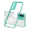 For Samsung Galaxy S22 5G 3 in 1 Clear TPU Color PC Frame Phone Case(Light Green)